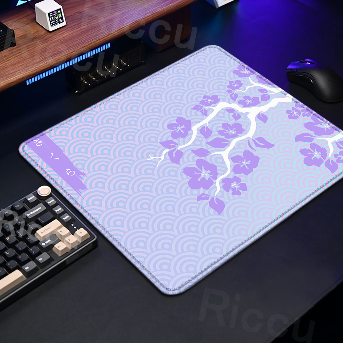 Gaming Keyboard Brand - Alfombrilla de mesa Sakura púrpura para