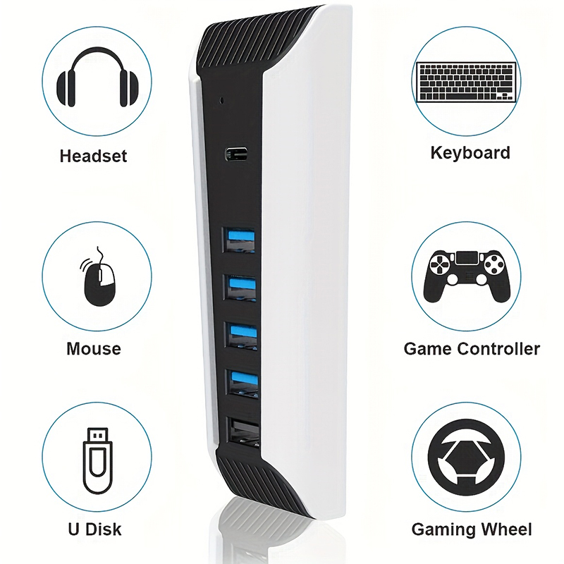 Gaming Keyboard Splitter - Hub USB 5 en 1 para
