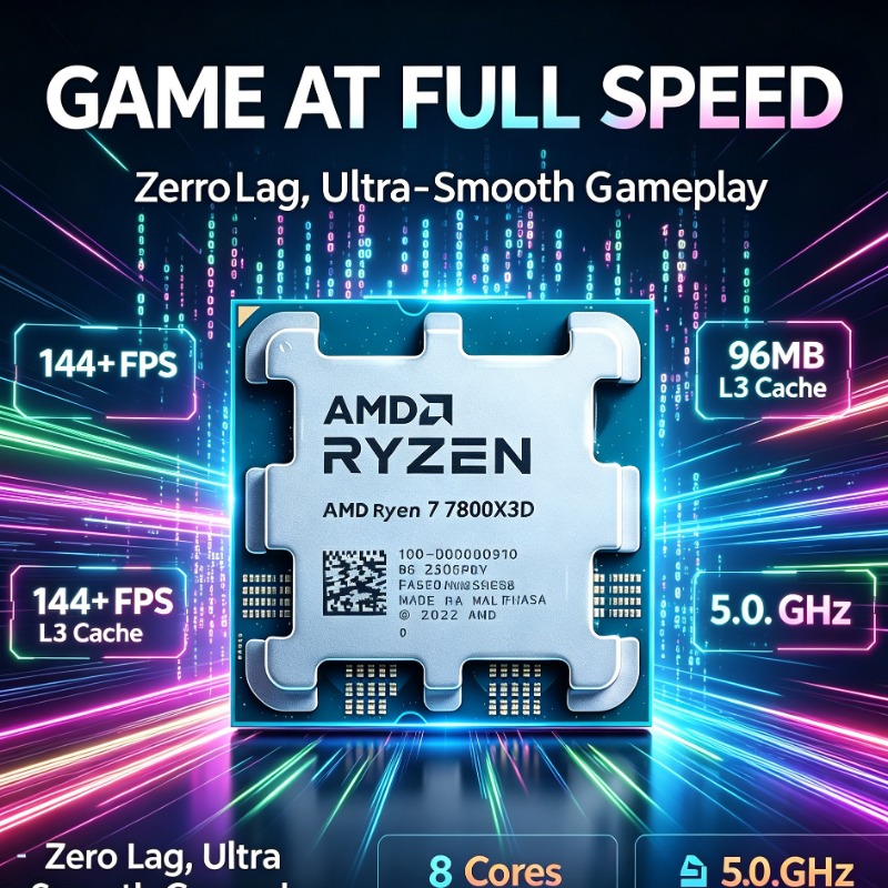 Amd Cpu Ryzen 7 - CPU para juegos Ryzen 7 7800X3D,