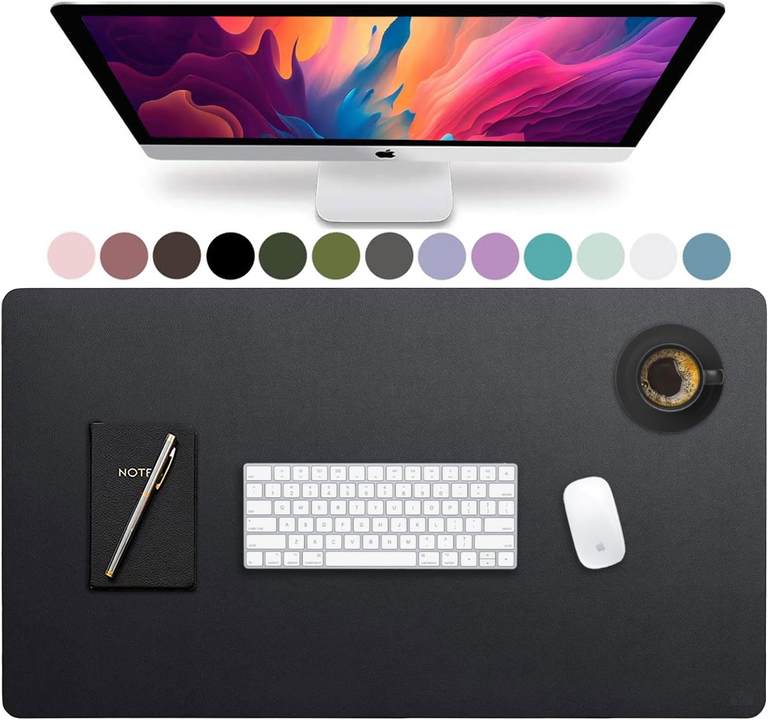 Gaming Keyboard And Mouse Pad - Alfombrilla de Escritorio Grande de Cuero,
