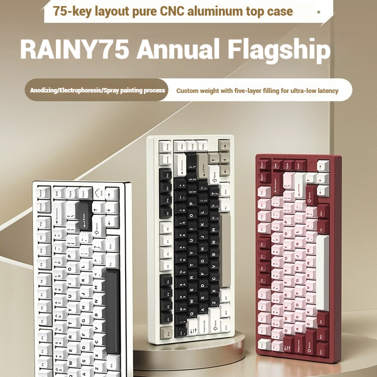 Gaming Keyboard Bluetooth - Teclado inalámbrico Bluetooth RAINY75 personalizado para