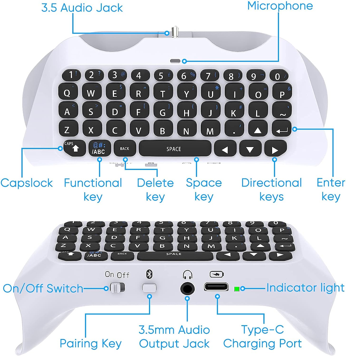 Para controlador PS5, accesori - Gaming Keyboard Bluetooth reseña y precio