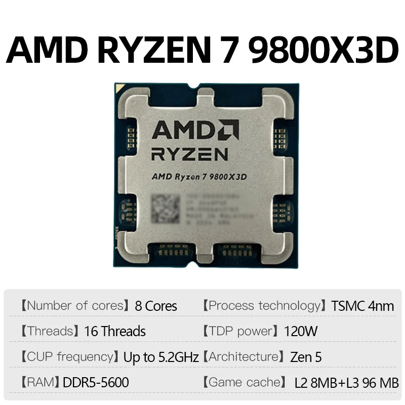 CPU AMD Ryzen 7 9800X3D de 8 N - Amd Cpu Ryzen 7 reseña y precio
