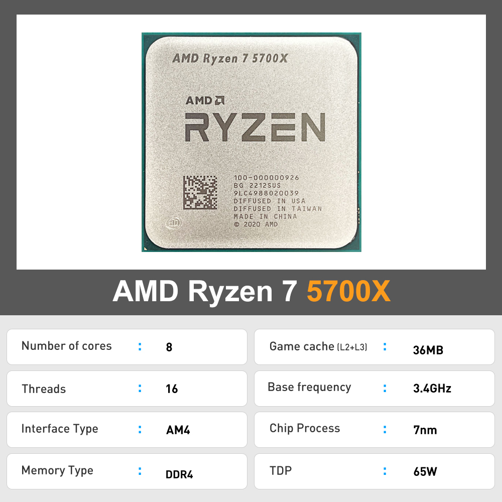 AMD Ryzen 7 5700x Nuevo proces - Amd Cpu Ryzen 7 reseña y precio